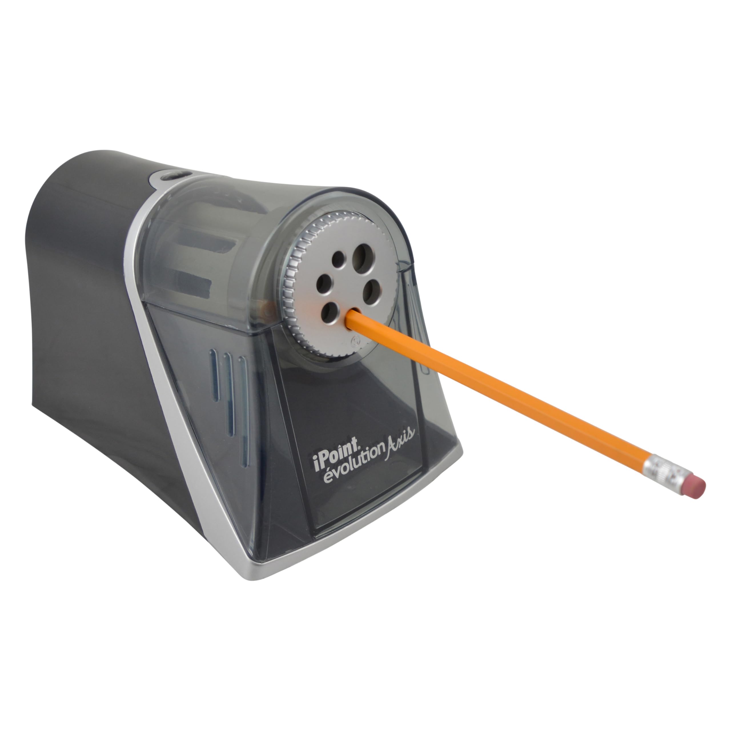 iPoint Evolution Axis Heavy Duty Electric Pencil Sharpener, Black/Silver