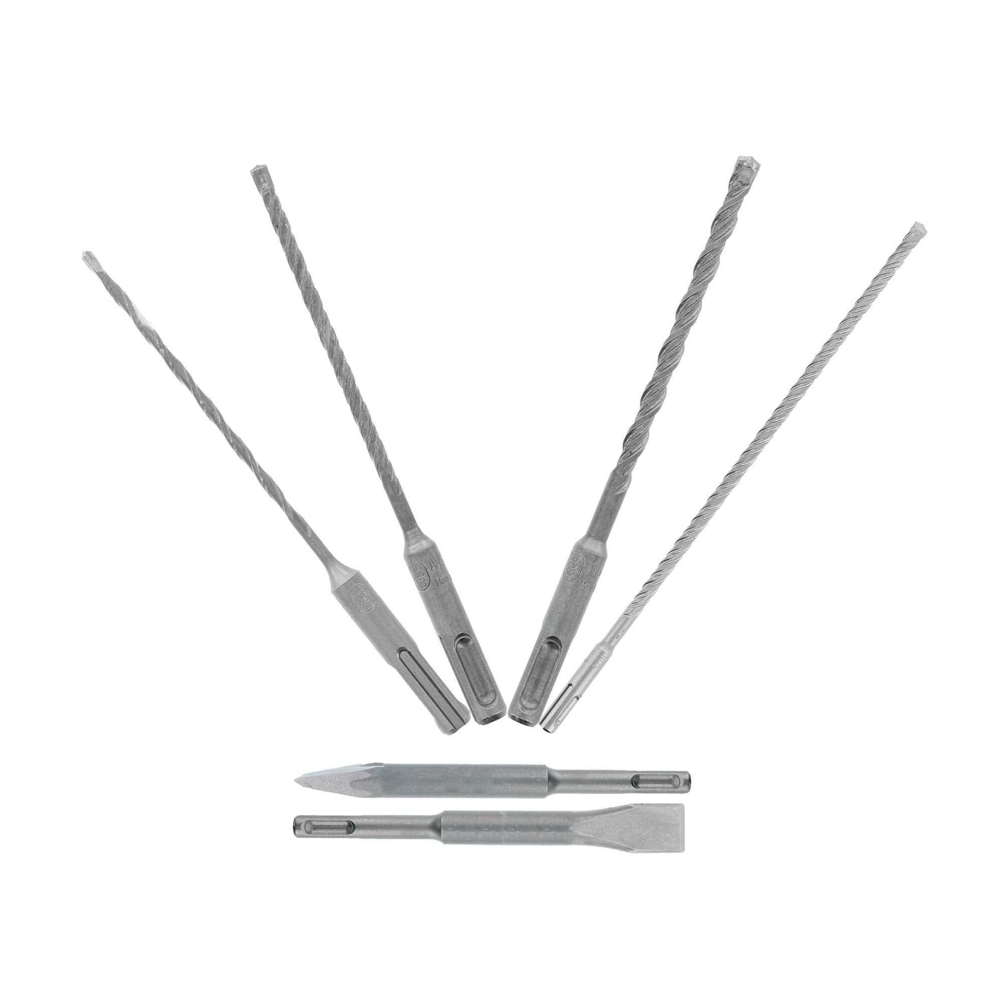 Diablo 6Pc Sds+ Rebar Demon 4-Cutter Full Carbide Head Hammer Drill Bit & Chisel