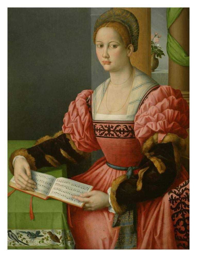 Portrait of a Woman with a Book of Music-Paper Art-14x18”