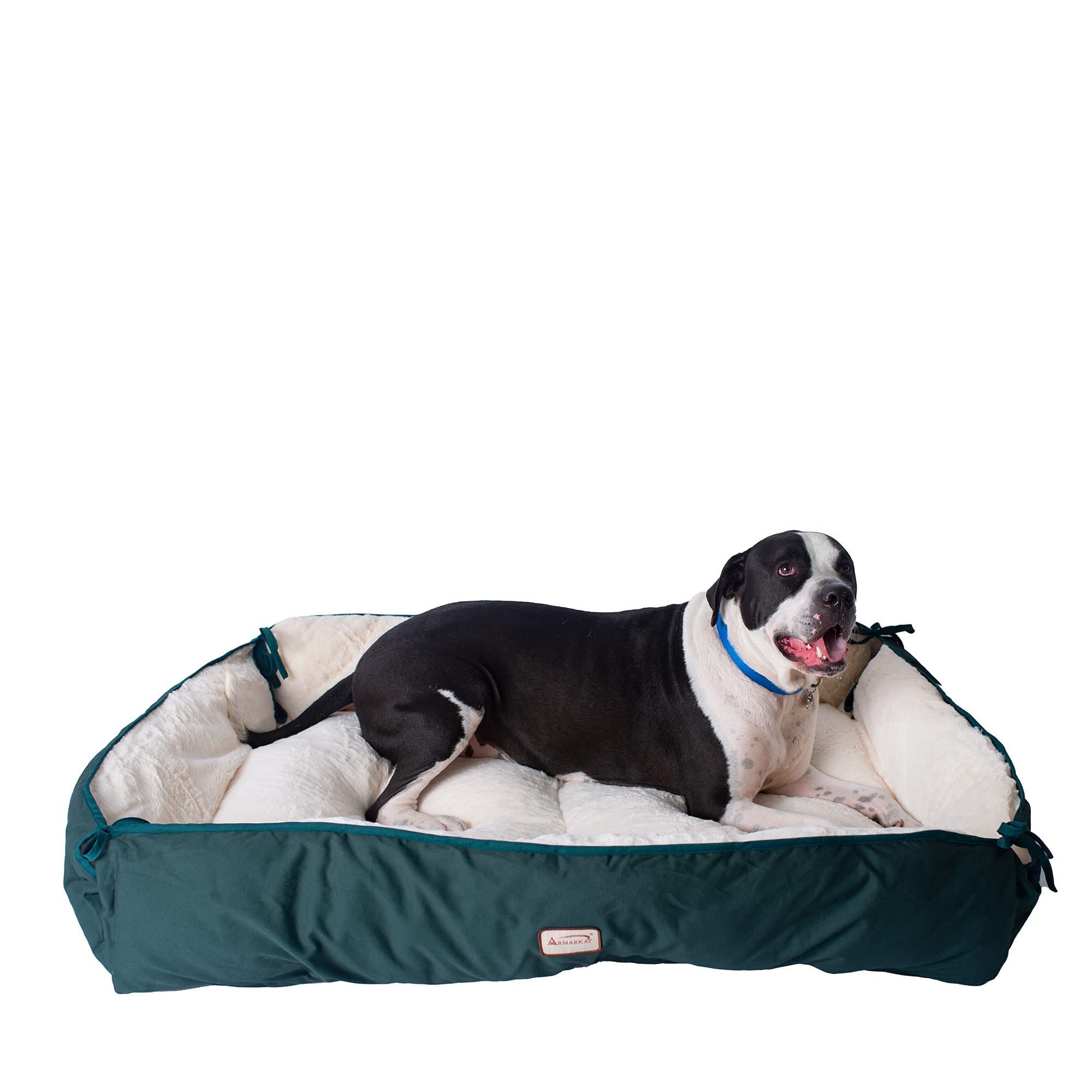Armarkat Pet Bed 64-Inch by 50-Inch D04HML/MB- Large, Green & Ivory