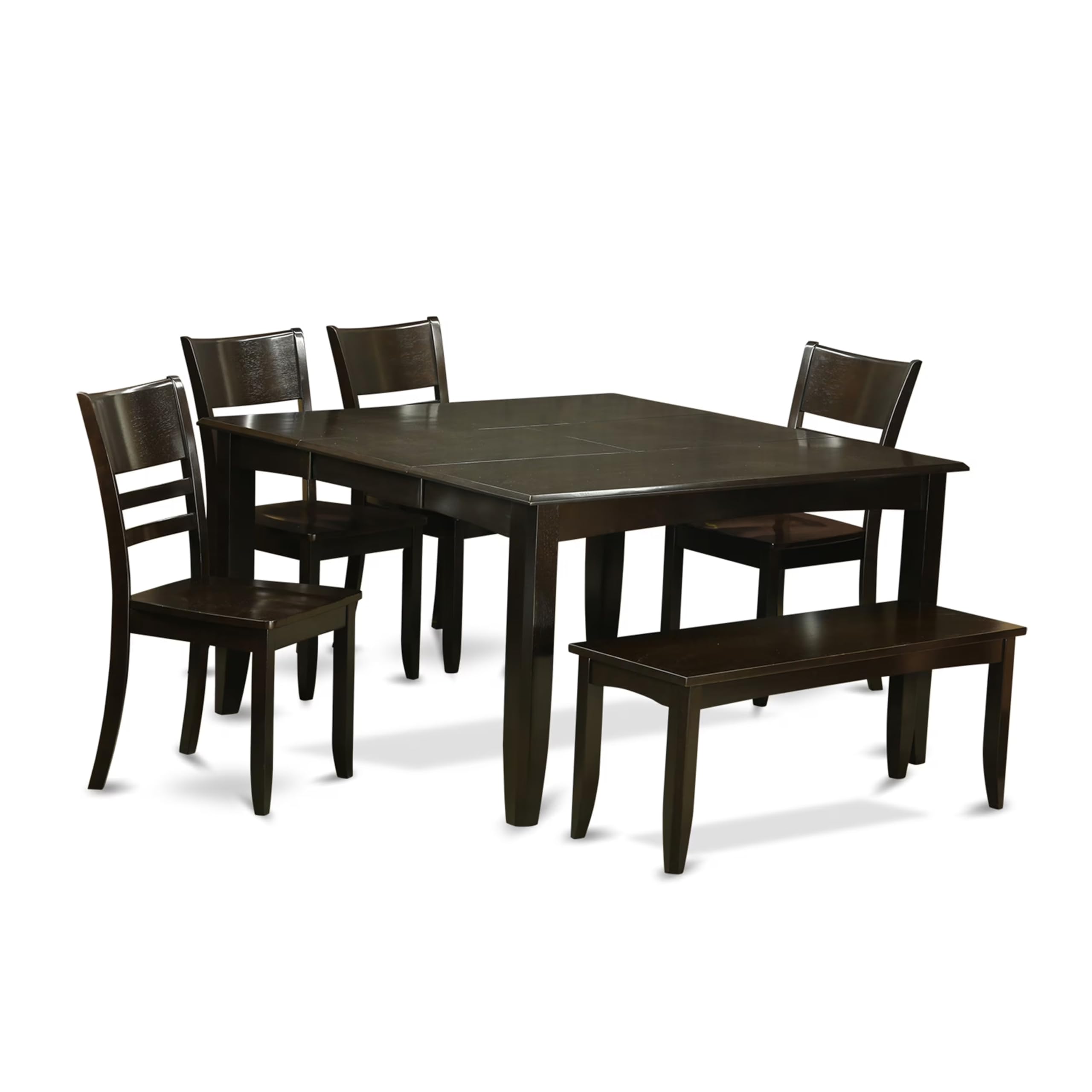 6  Pc  Kitchen  Table  with  bench-Table  with  Leaf  and  4  Kitchen  chair  Plus  Bench.