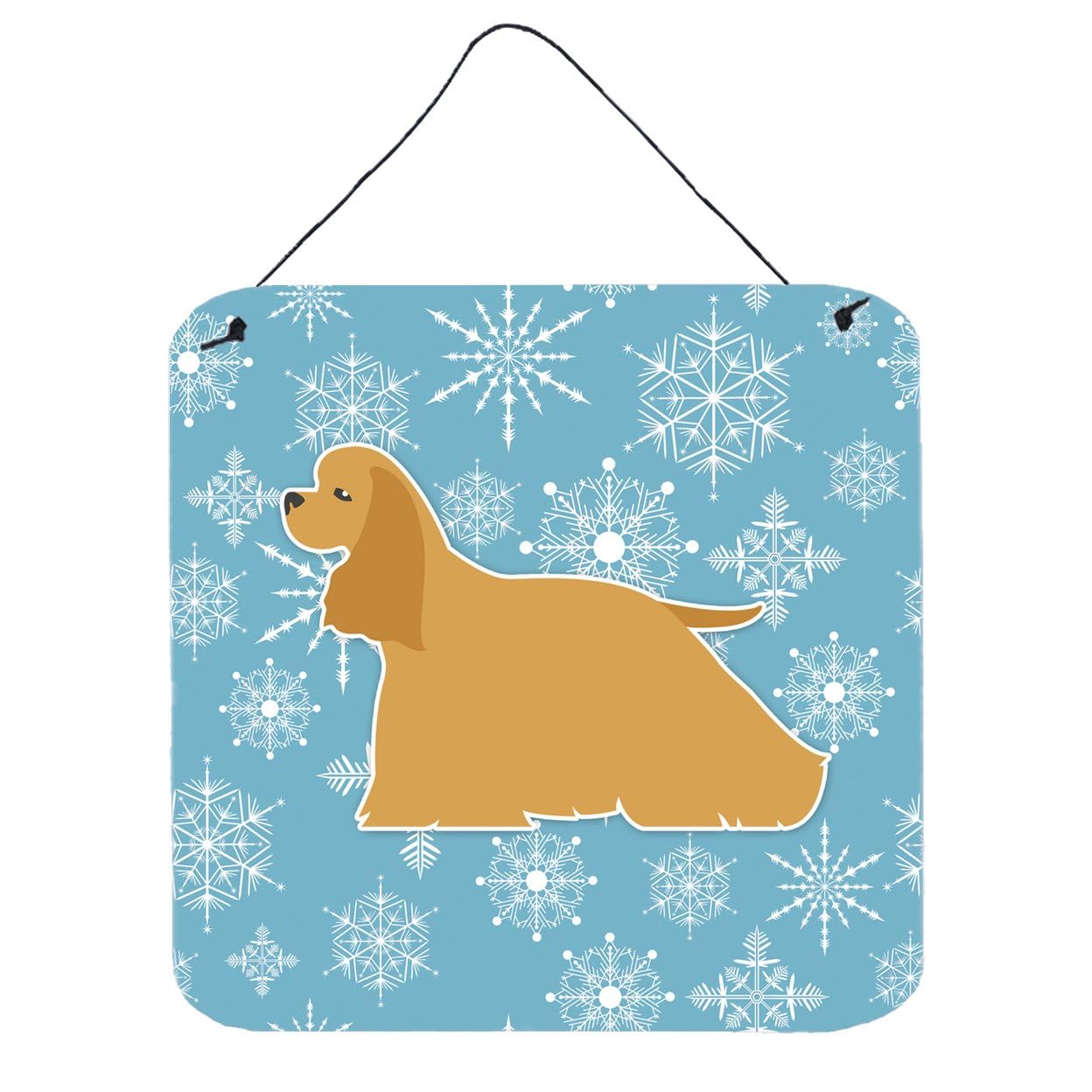 Winter Snowflake Design with Dog Art Wall or Door Hanging Prints