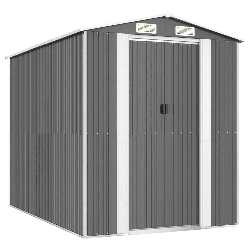 Garden Shed Light Gray 75.6x107.9”x87.8” Galvanized Steel