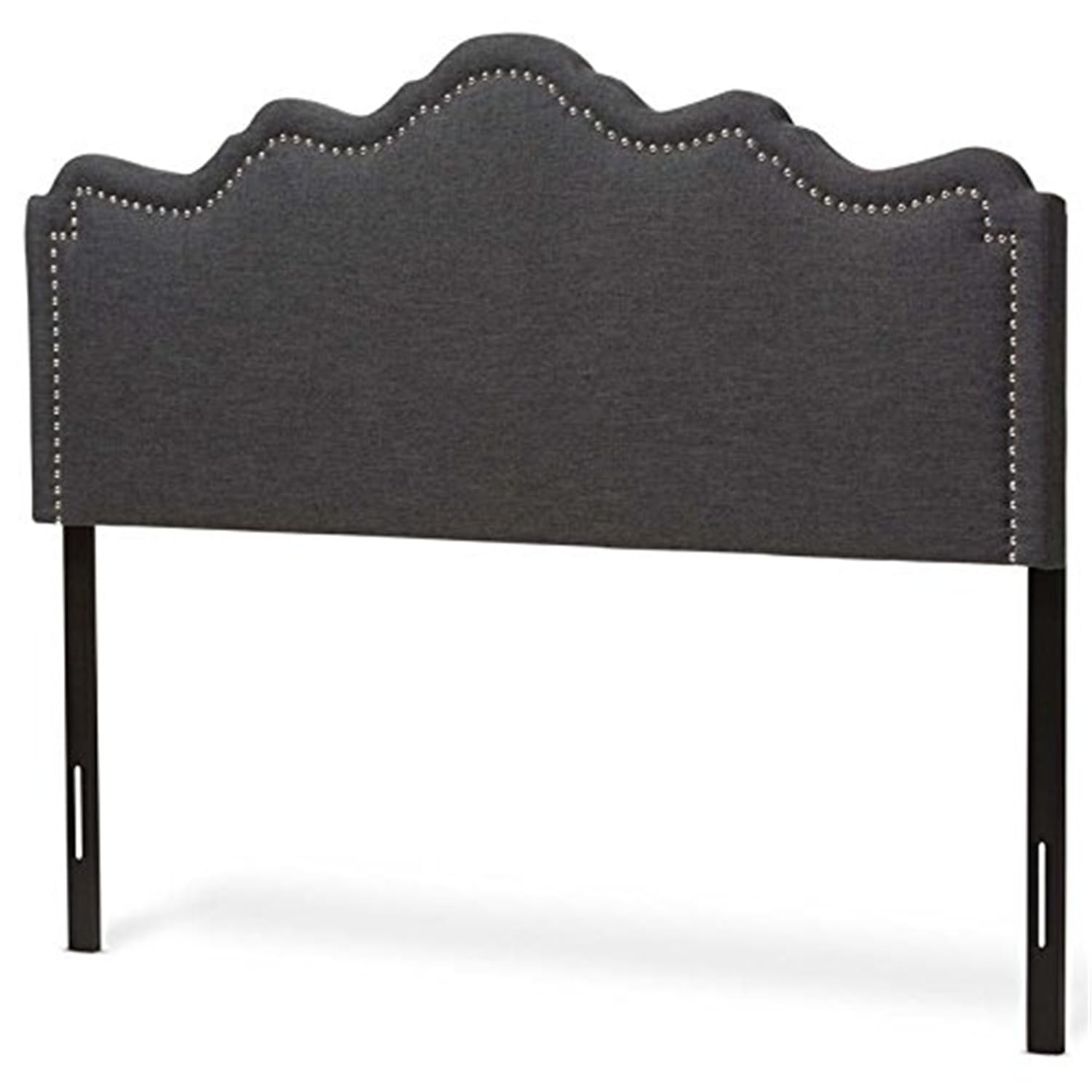 Baxton Studio Nadeen Modern And Contemporary Dark Grey Fabric Full Size Headboard