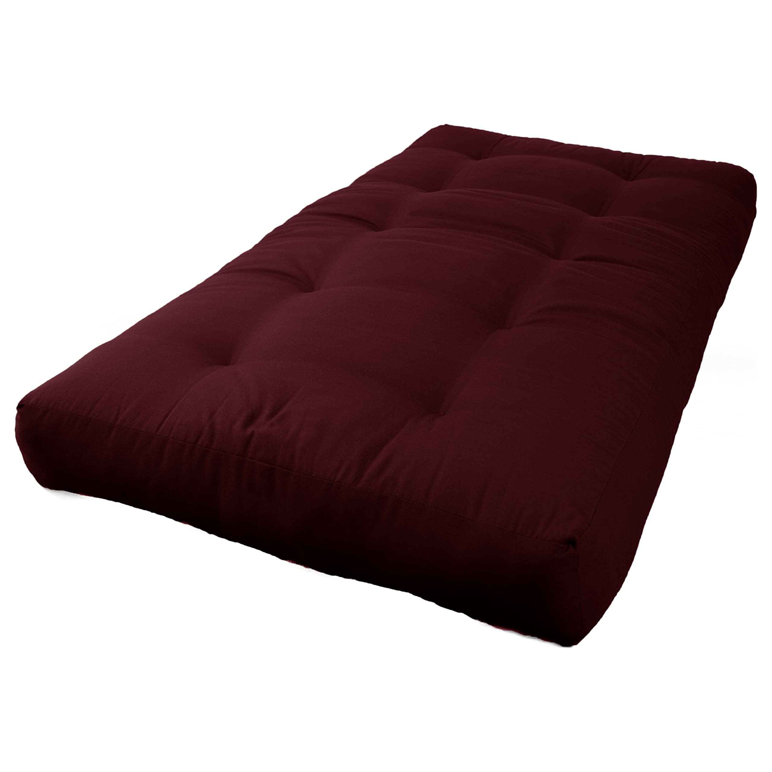 Blazing Needles Renewal 7-inch Twill Twin-size Futon Mattress - Burgundy - Burgundy