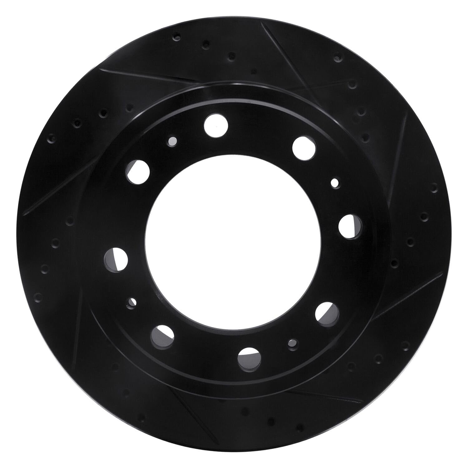 R1 Concepts Brake Rotor Drilled and Slotted Black ECB-40122R