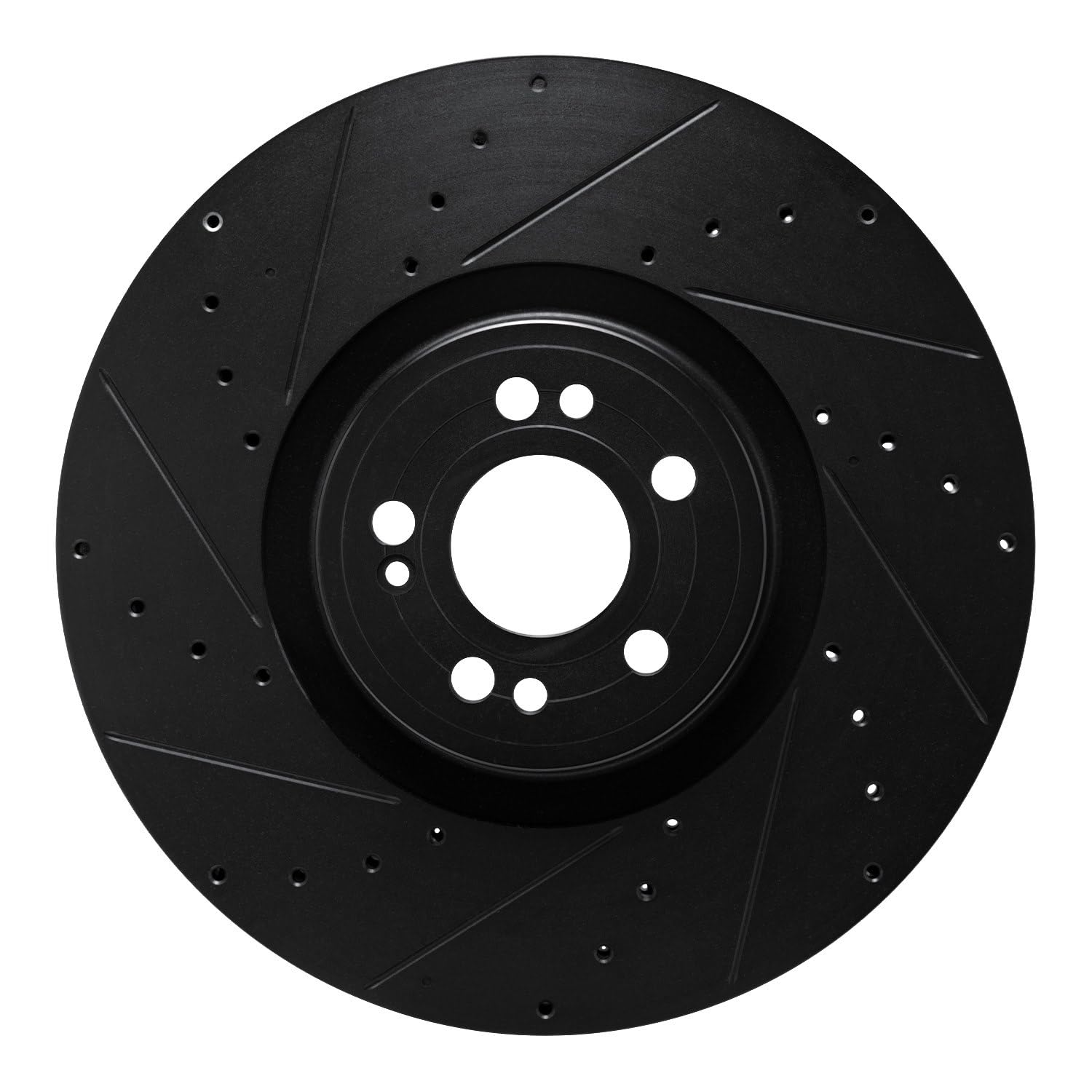 R1 Concepts Brake Rotor Drilled and Slotted Black ECB-63180L