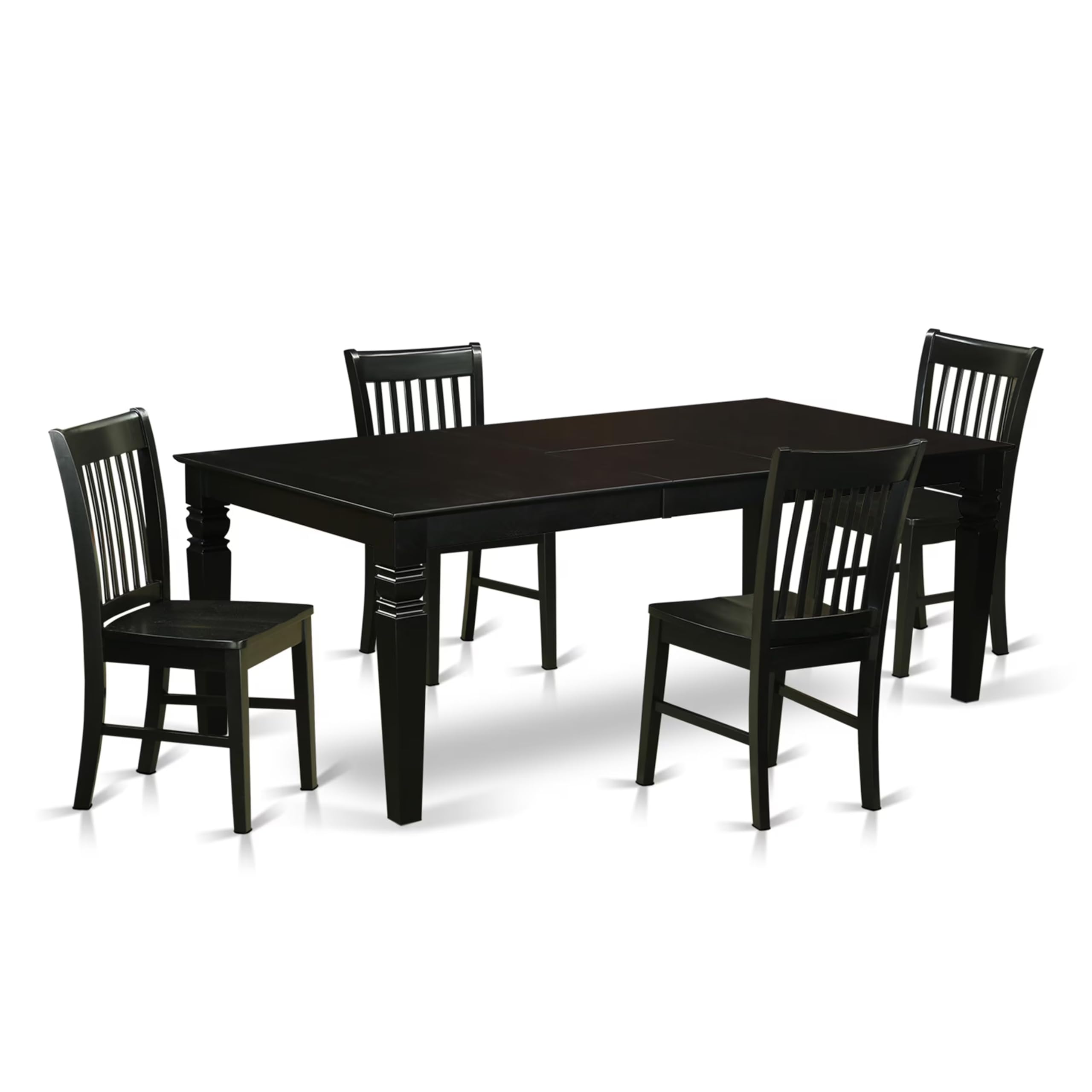 5  Pc  Dinette  set  with  a  Dinning  Table  and  4  Wood  Dining  Chairs  in  Black