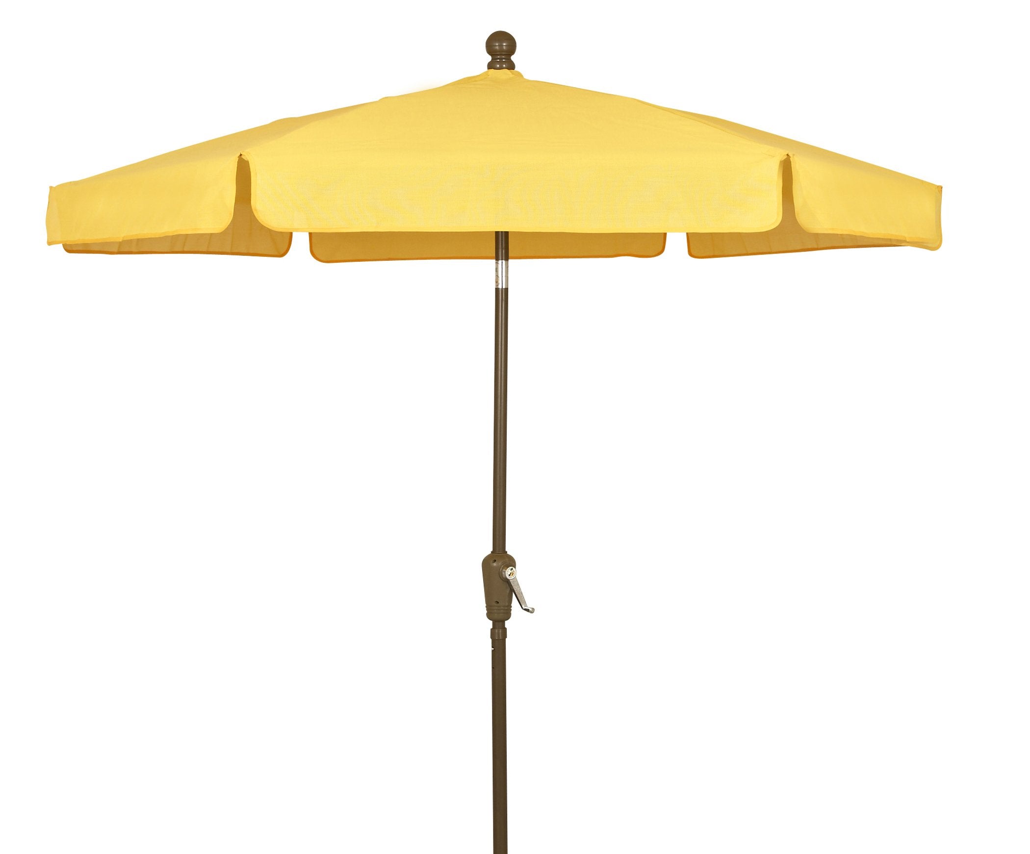7.5 Hex Home Garden  Umbrella 6 Rib Crank Champagne Bronze with Yellow Vinyl Coated Weave Canopy