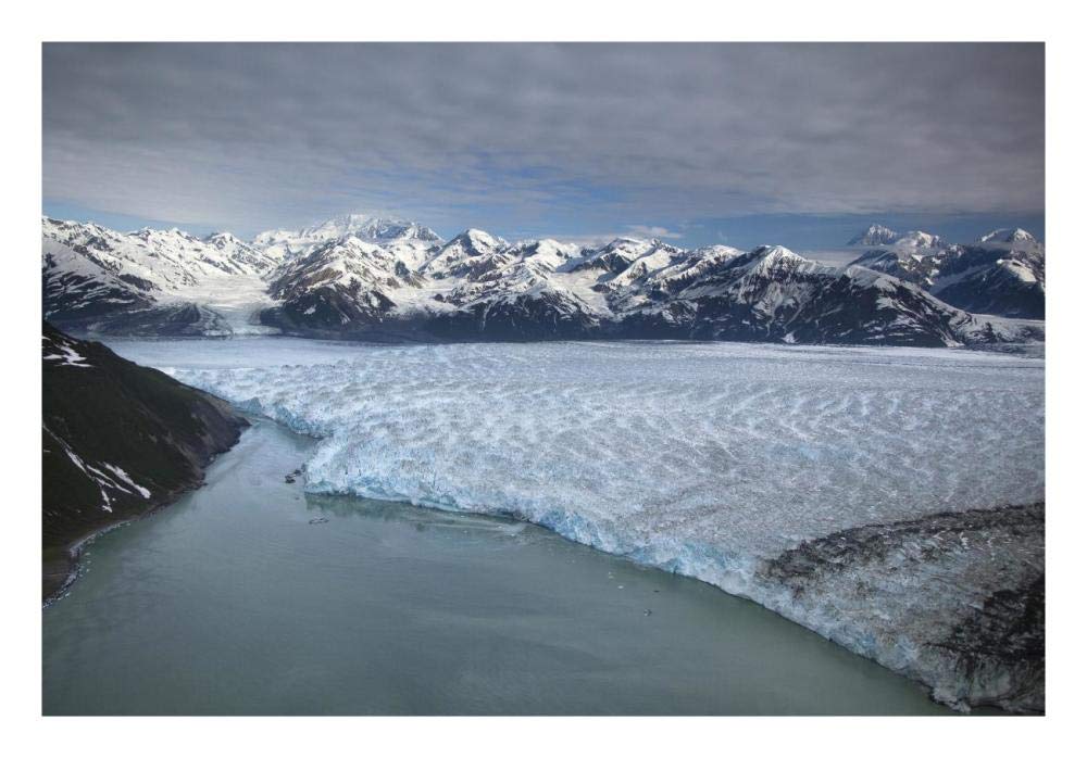Hubbard Glacier encroaching on Gilbert Point, Wrangell-St. Elias National Park, Alaska-Paper Art-26x18”