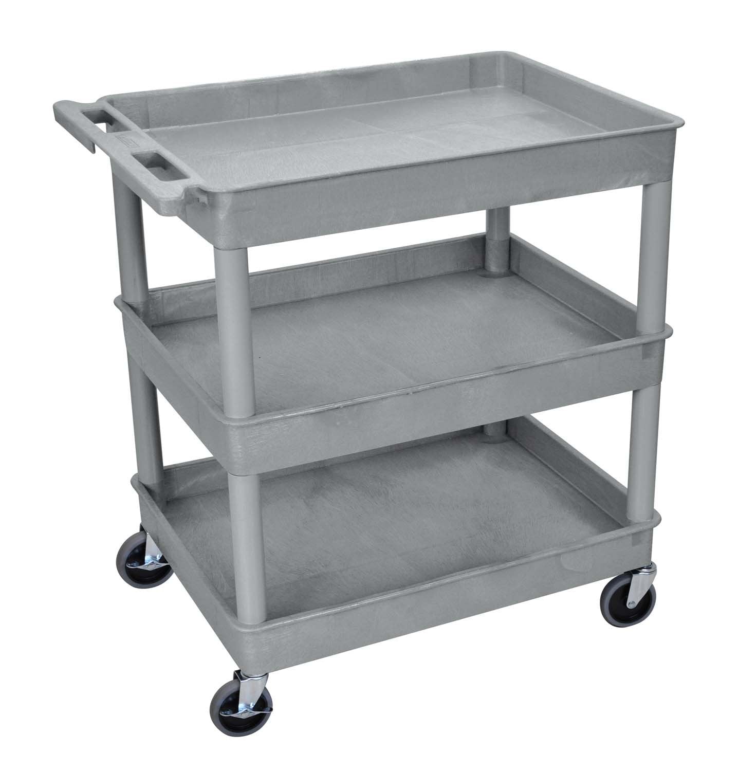 3 Shelf Large Gray Tub Cart