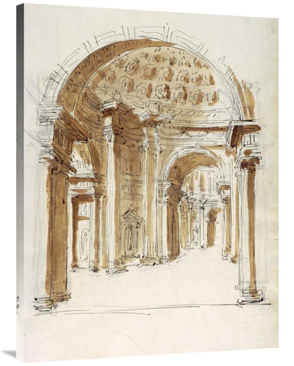 Interior hallway, Italy, 1786-Canvas Art-30x40”