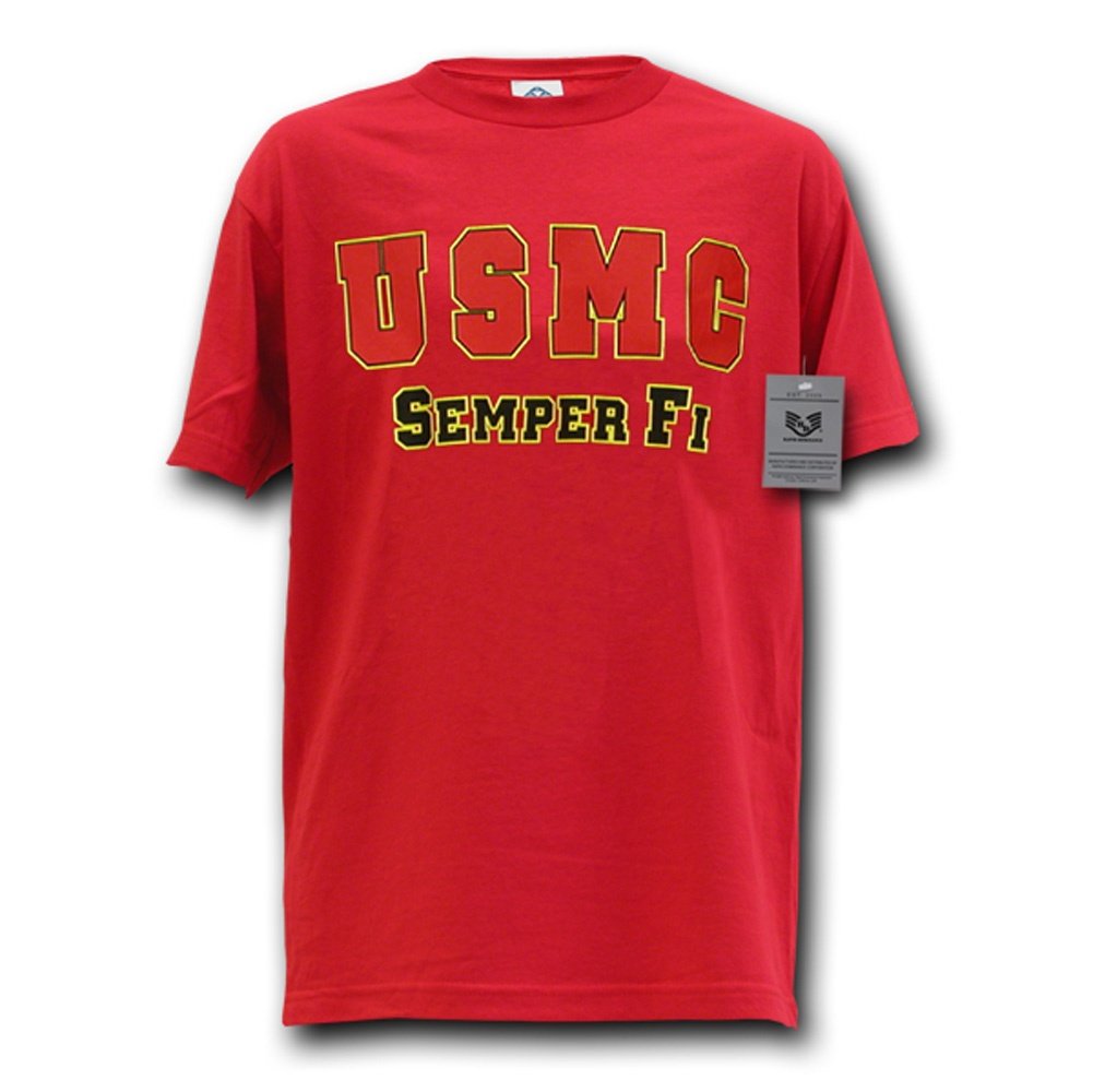 Classic Military Ts, USMC, Red, S