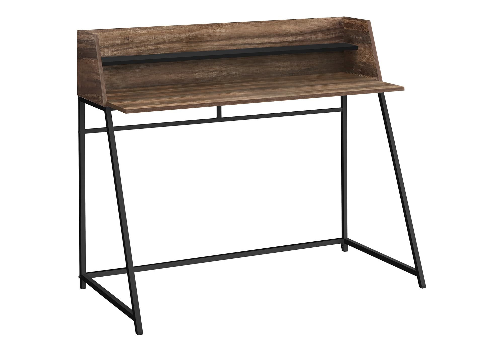 Monarch Specialties 7548 Computer Desk, Home Office, Laptop, Storage Shelves, 48' L, Work, Metal, Laminate, Contemporary, Modern Desk-48, 47.25'L X 23.75'W X 39.25'H, Brown Reclaimed Wood-Look/Black