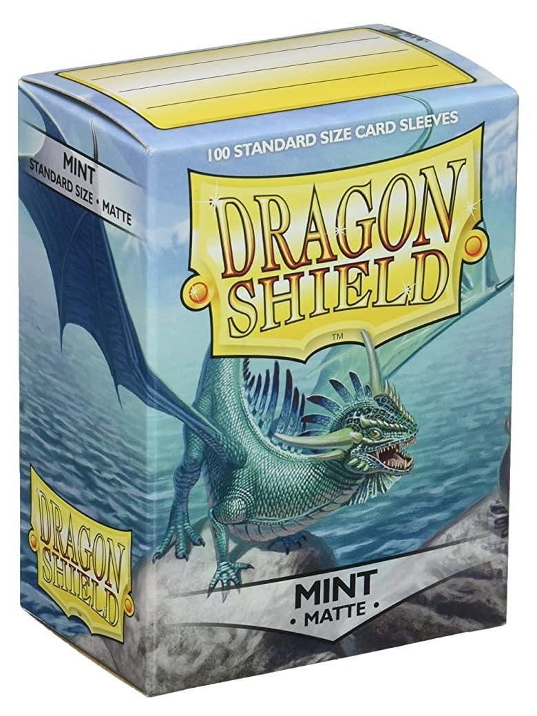 Dragon Shield Deck Protective Sleeves For Gaming Cards, Standard Size (100 Sleeves), Matte Mint - At-11025