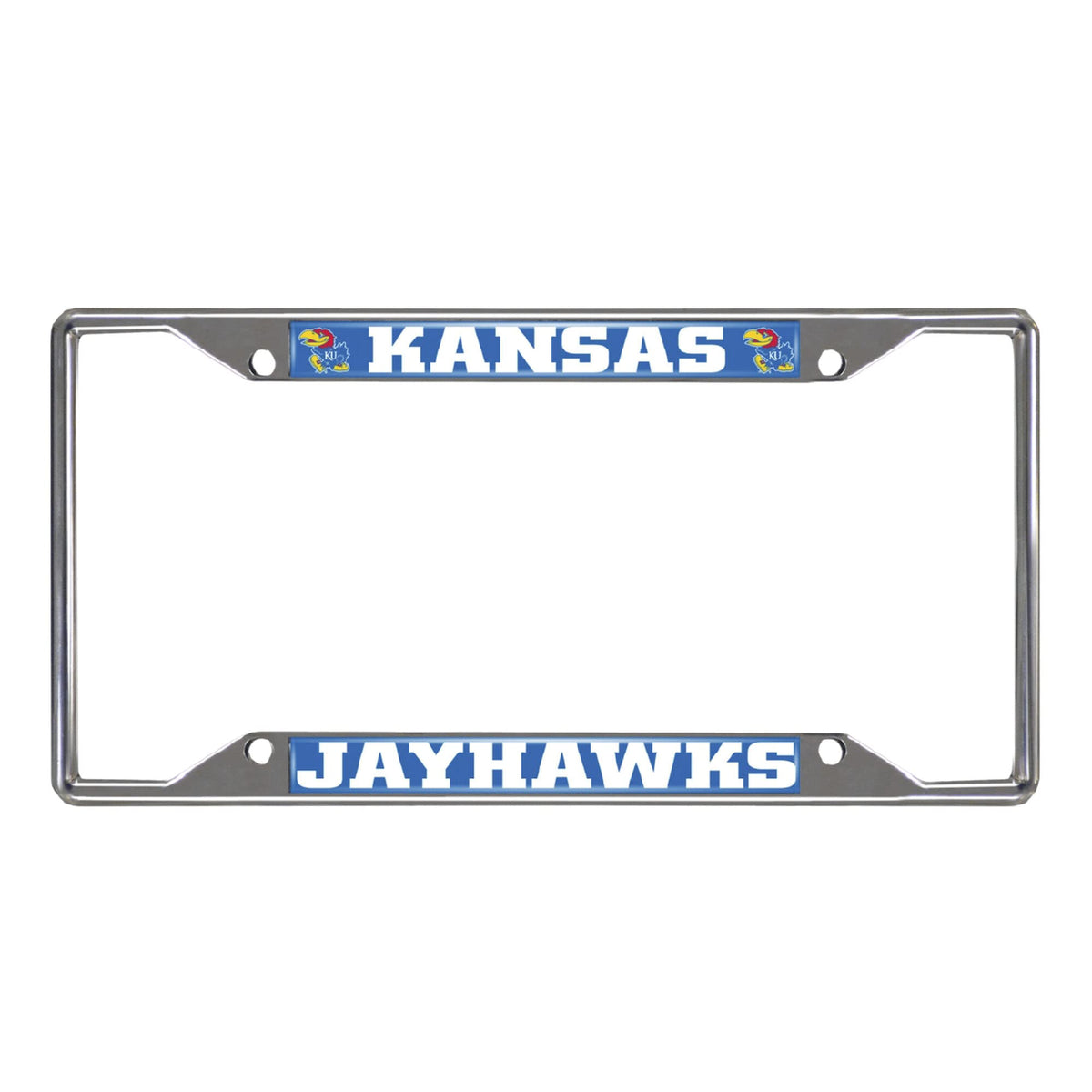 Fanmats - 14907 Ncaa University Of Kansas Jayhawks Chrome License Plate Frame 6.25X12.25