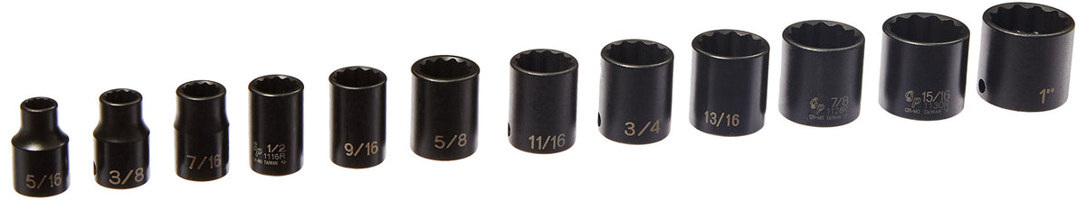 Grey Pneumatic (1202 3/8 Drive 12-Piece 12-Point Standard Length Socket Set