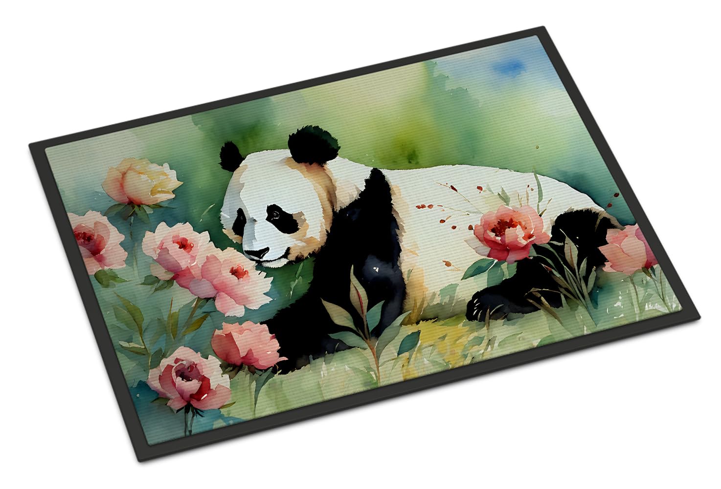 Carolines Treasures DAC2971JMAT Panda Doormat Front Door Mat Indoor Outdoor Rugs for Entryway, Non Slip Washable Low Pile, 24H X 36W