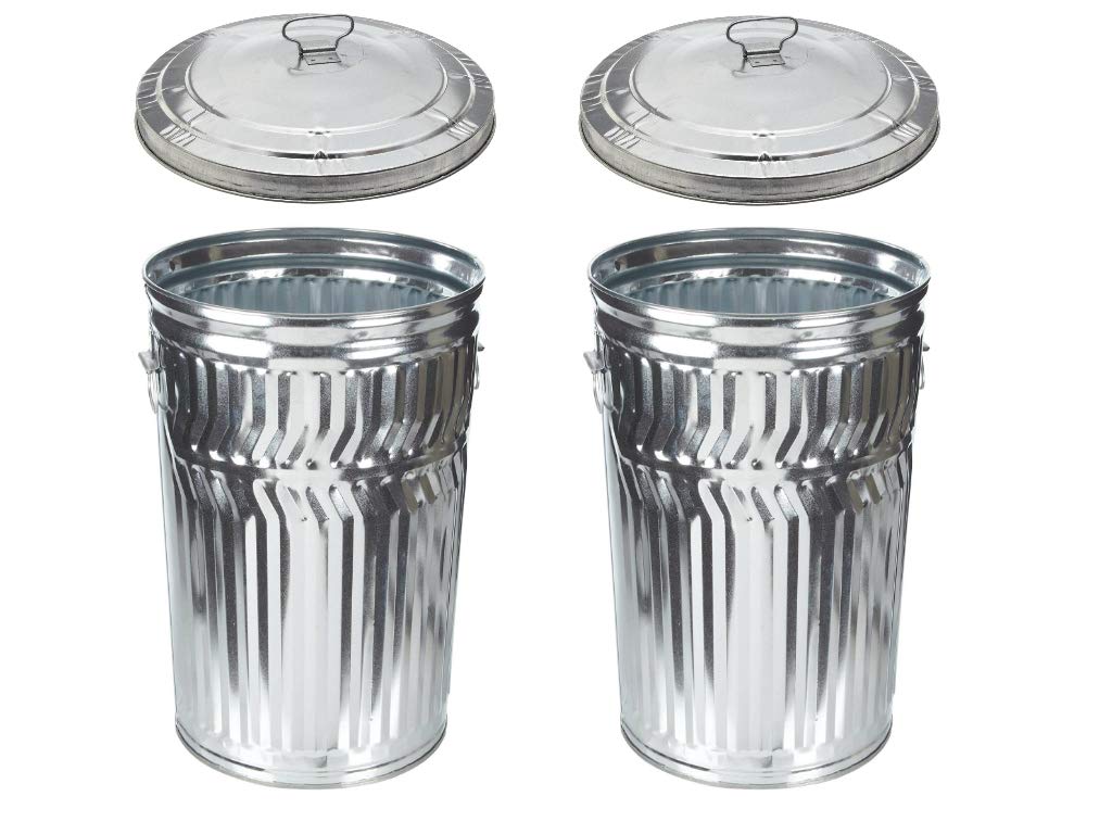 Witt Industries 32 Gallon Galvanized can with Lid, Set of 2