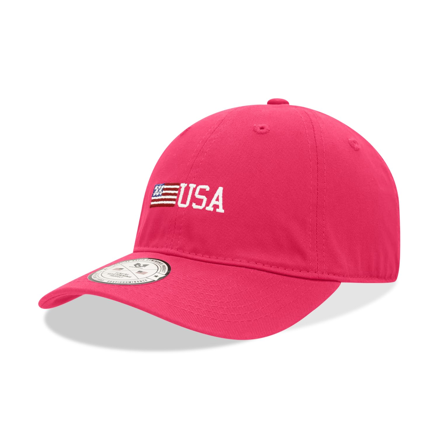 Relaxed Graphic Cap,Side US Flag,HotPink