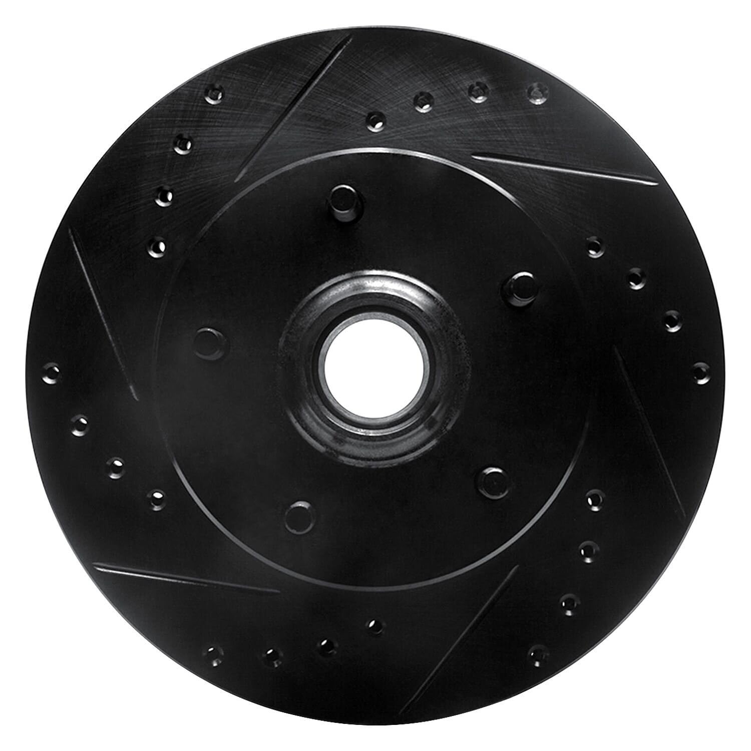 R1 Concepts Brake Rotor Drilled and Slotted Black ECB-47004L