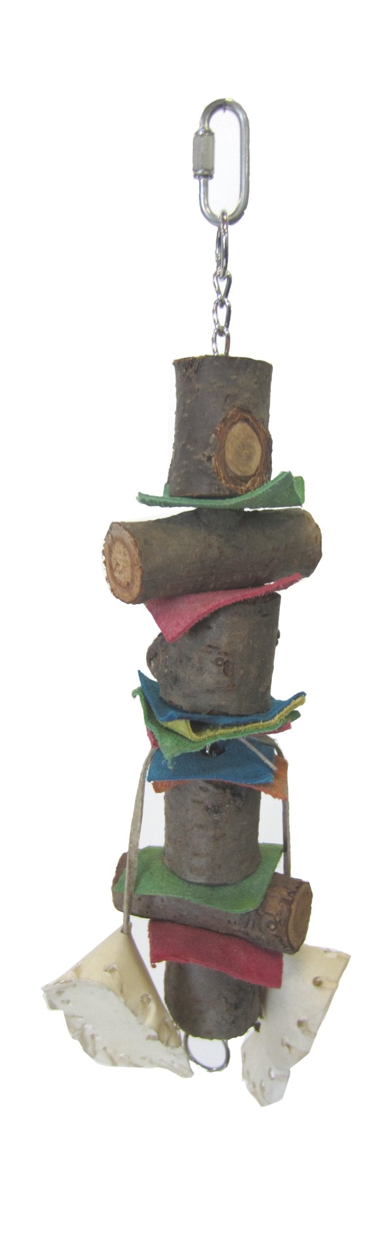 TW9 Small Parrot Bird Toy 12.5″ with Rawhide