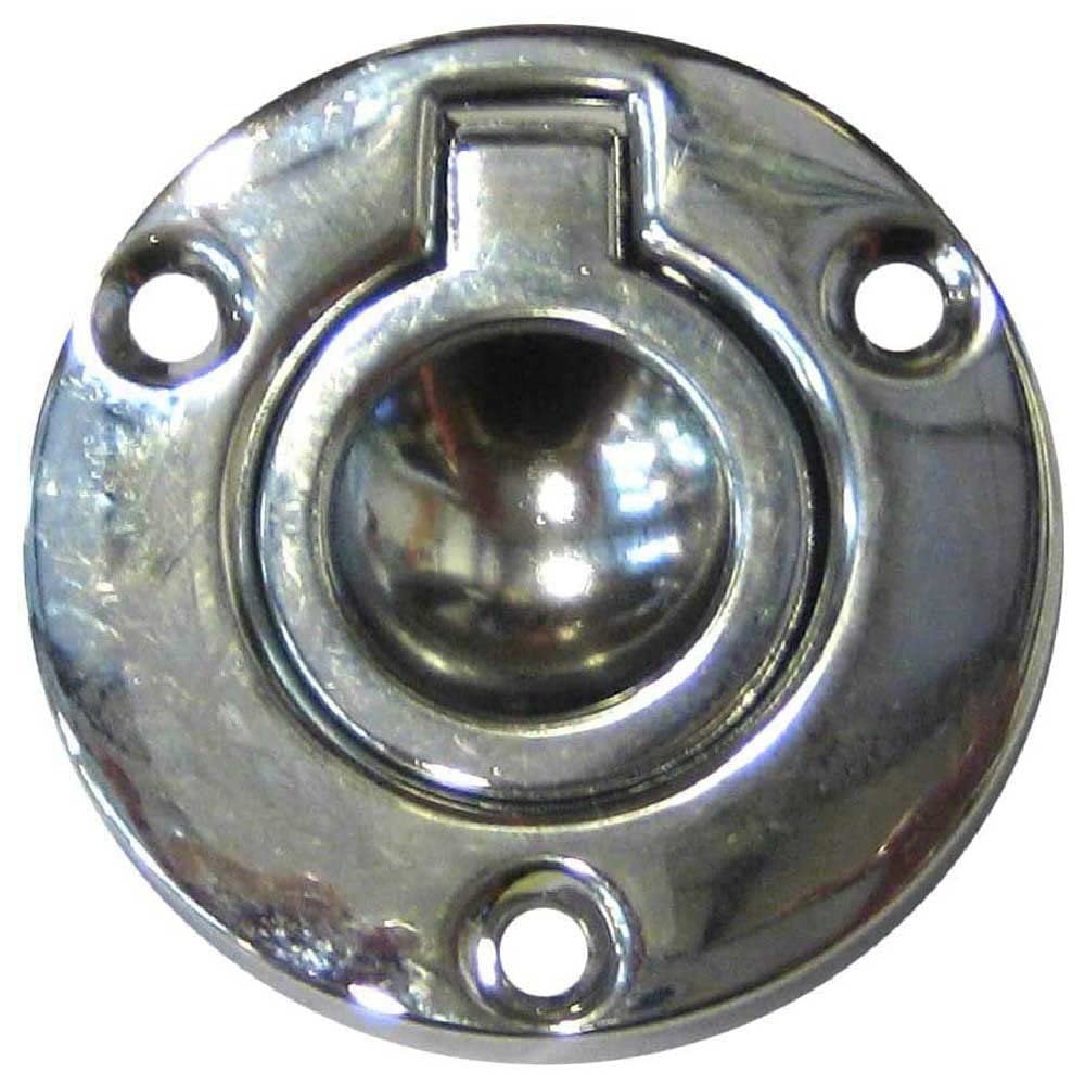 PERKO 2 ROUND FLUSH RING PULL CHROME PLATED ZINC
