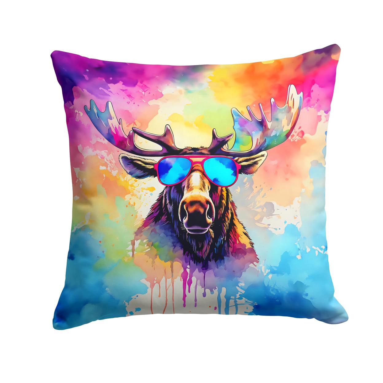 Hippie Animal Moose Throw Pillow