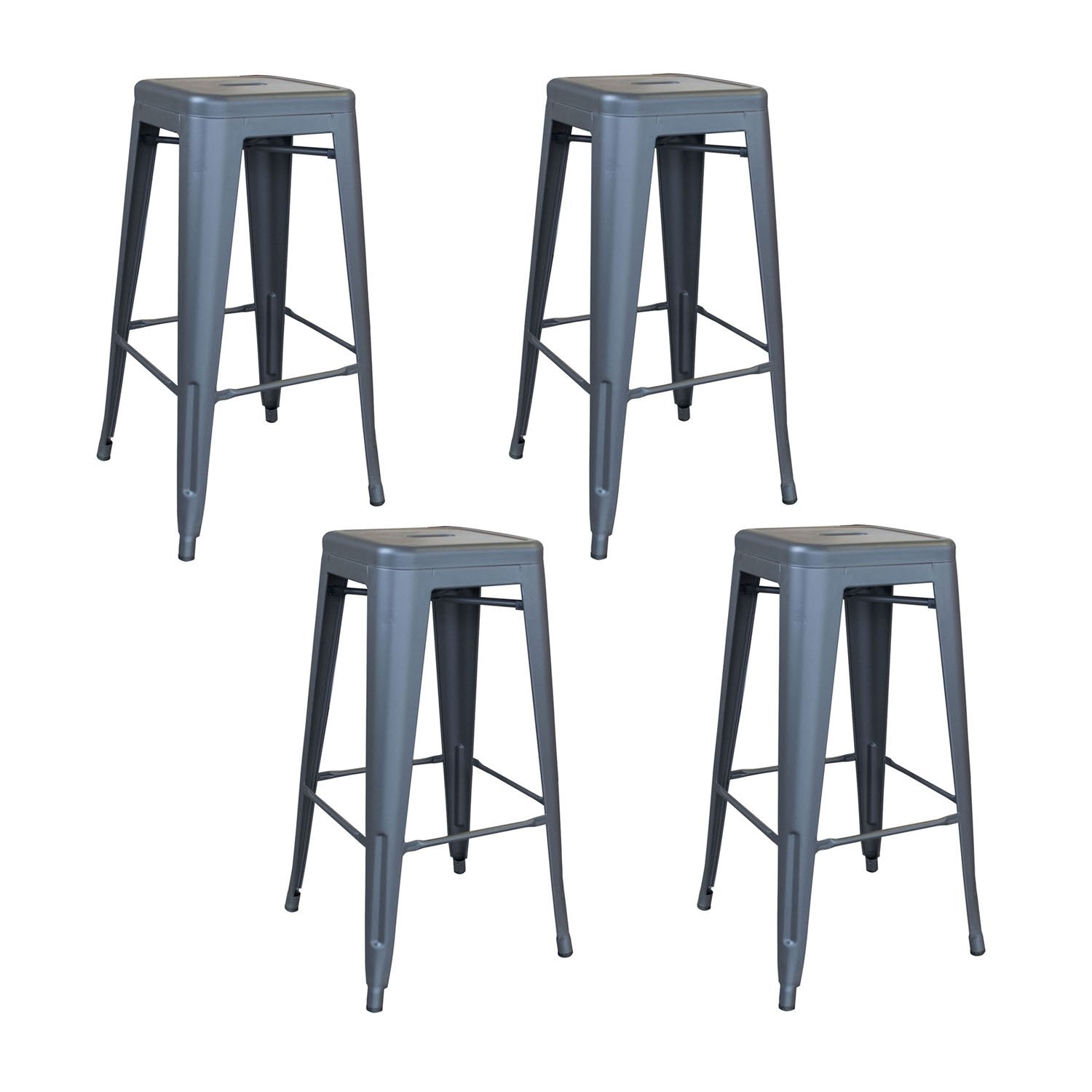 AmeriHome Indoor/Outdoor 30 inch Metal Bar Stool Set - 4 Piece