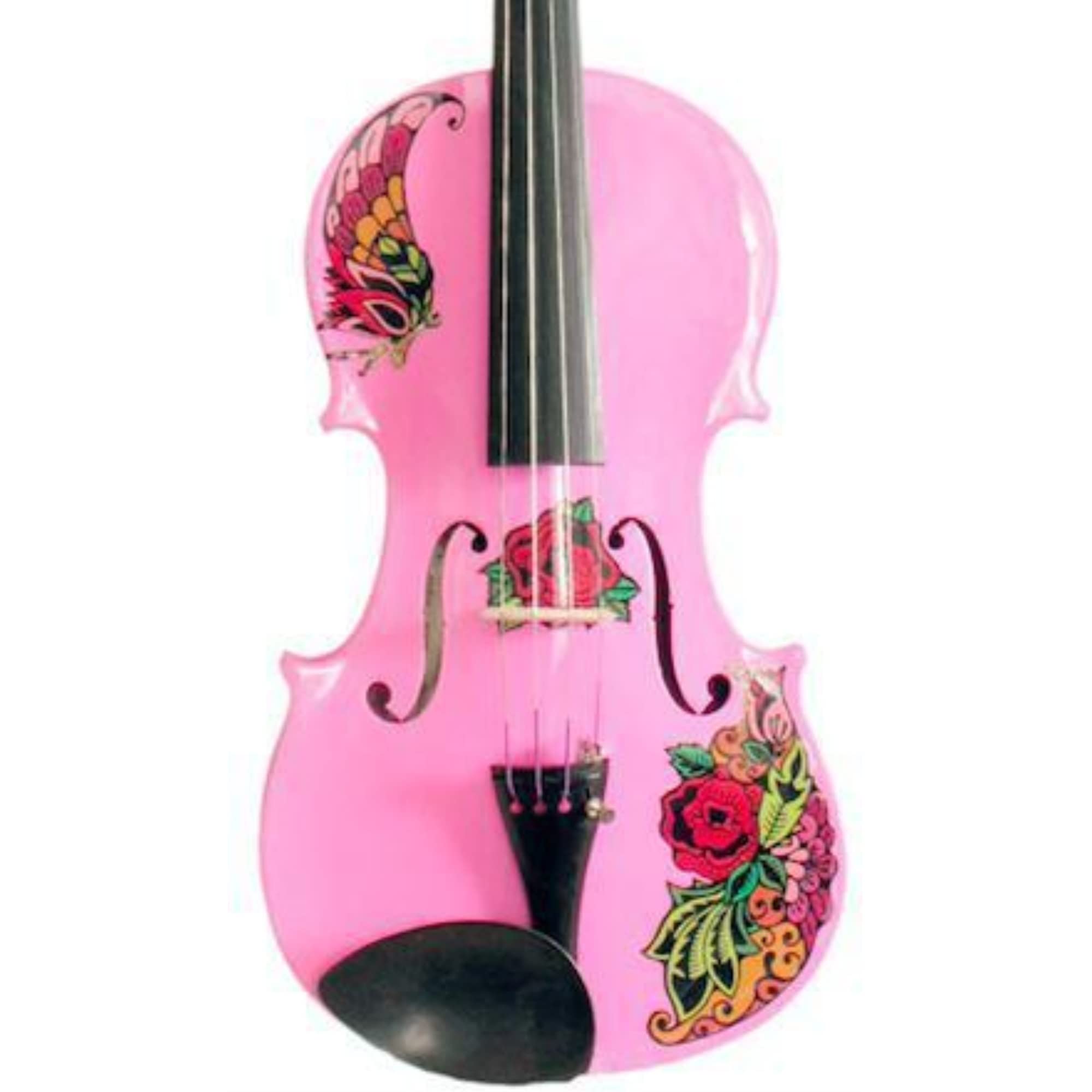 BUTTERFLY ROSE TATTOO PINK GLITTER VIOLIN OUTFIT 4/4