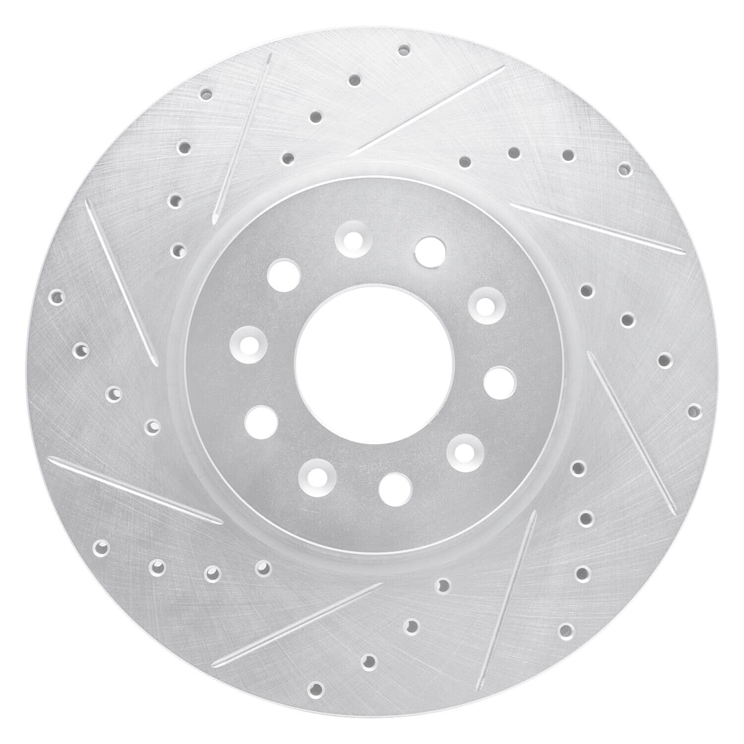 R1 Concepts Brake Rotor Drilled and Slotted Silver EDZ-45023L
