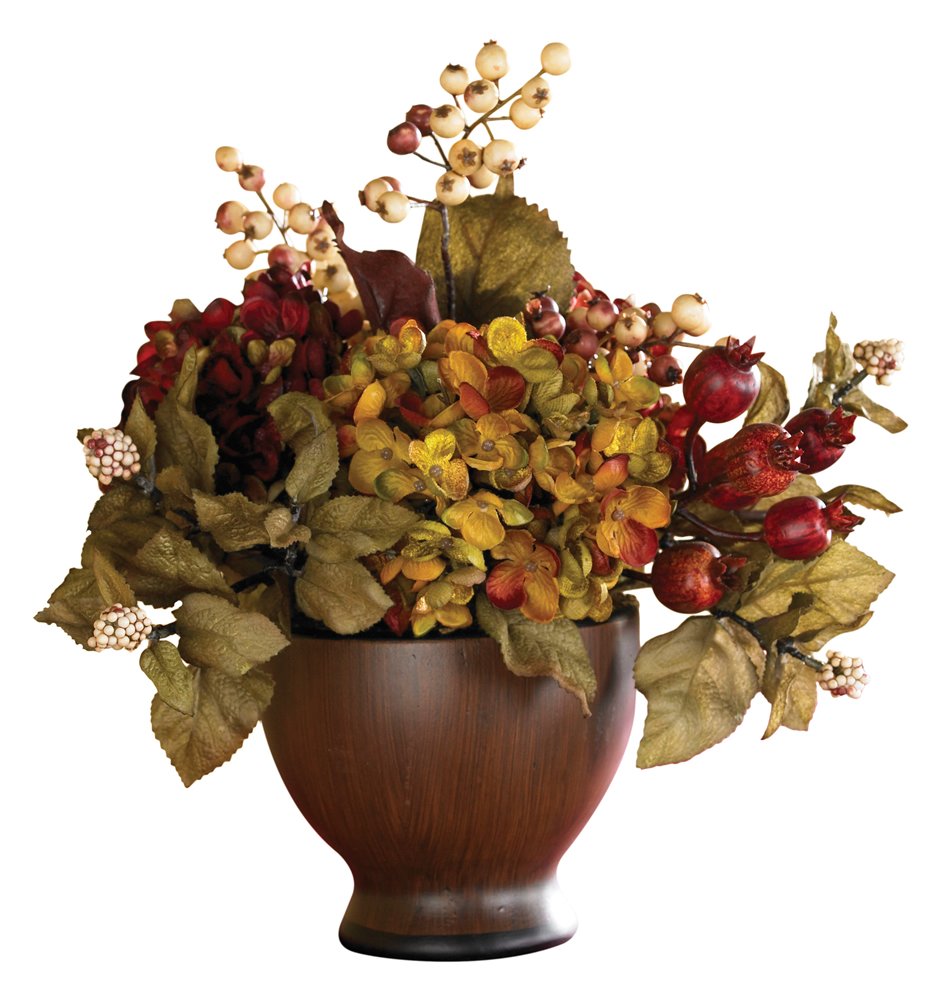 Autumn Hydrangea w/Round Vase