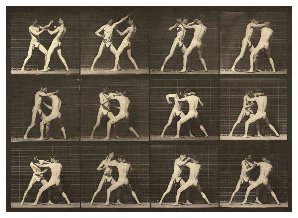 Motion Study: Men Fighting-Paper Art-50x38”