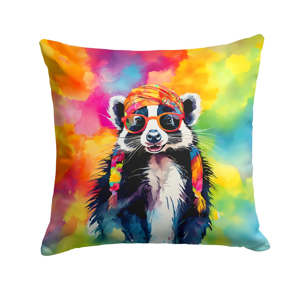 Hippie Animal Skunk Throw Pillow