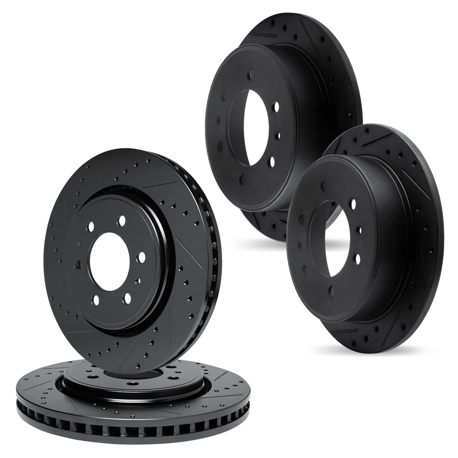 R1 Concepts Drilled and Slotted Black Disc Brake Rotor Set WHPN2-40179