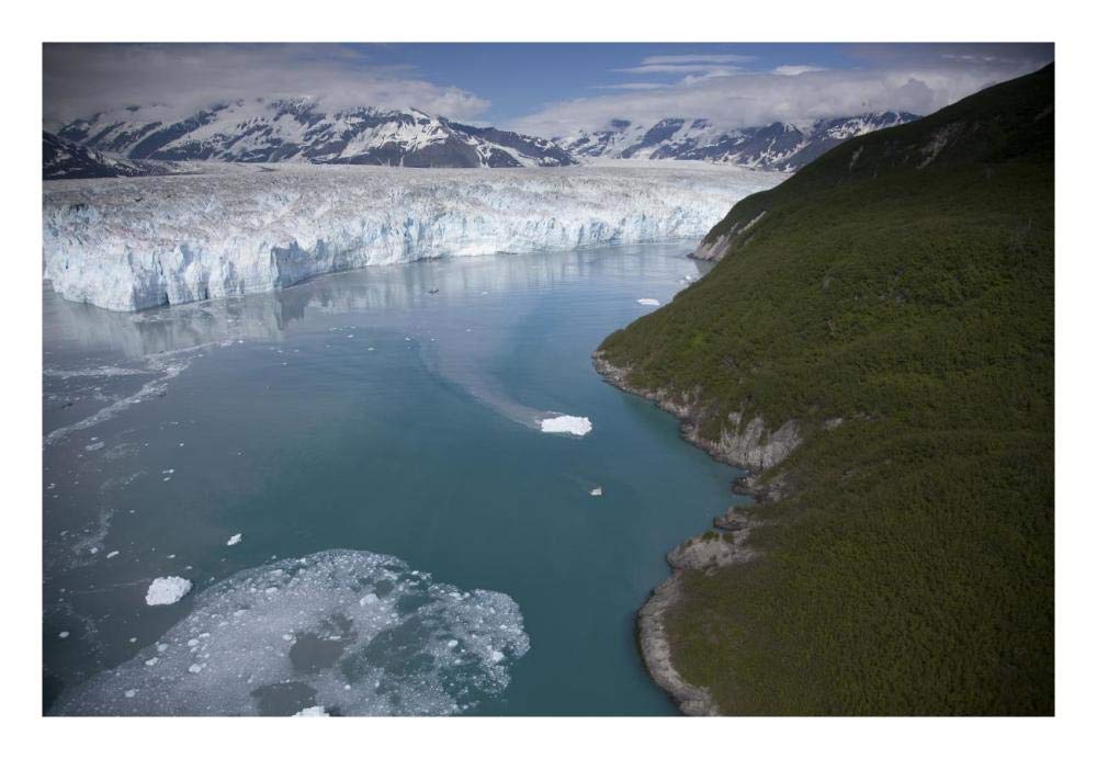 Hubbard Glacier encroaching on Gilbert Point, Wrangell-St. Elias National Park, Alaska-Paper Art-26x18”