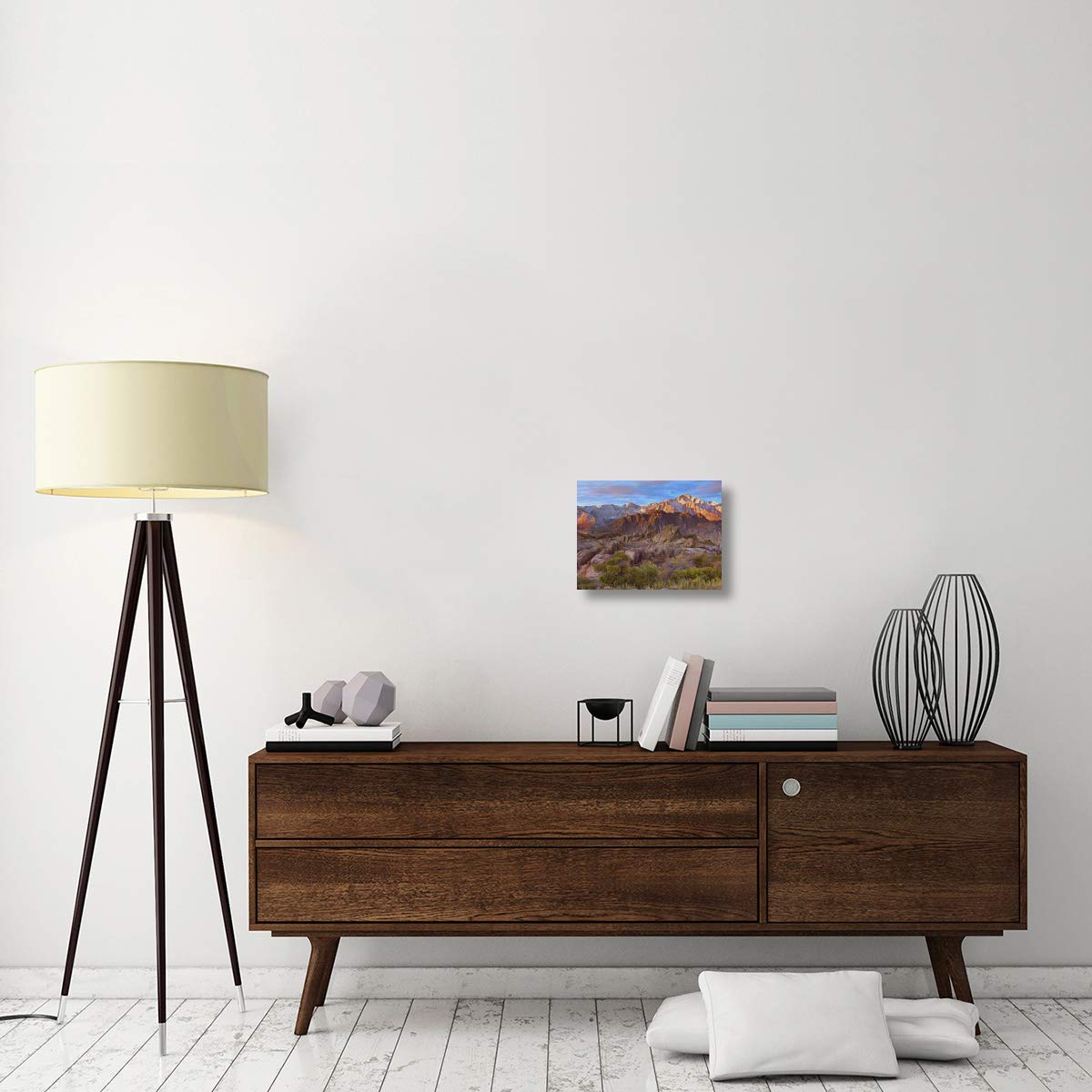 Sun illuminating the Alabama Hills, California-Canvas Art-16x12”
