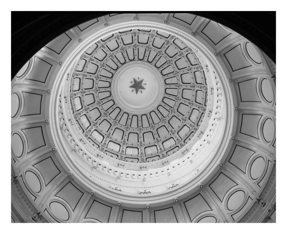 The Texas Capitol Dome, Austin Texas - Black and White-Paper Art-26x22”
