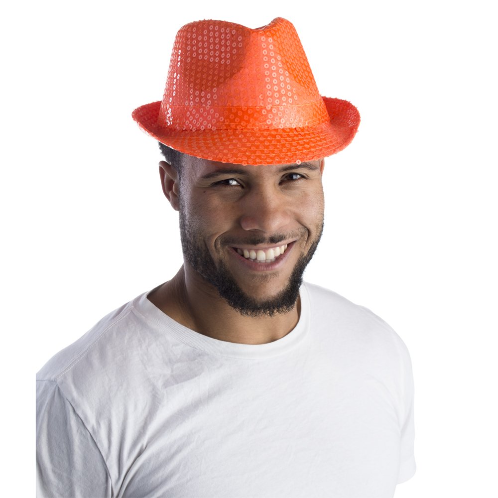 Orange Sequined Fedora