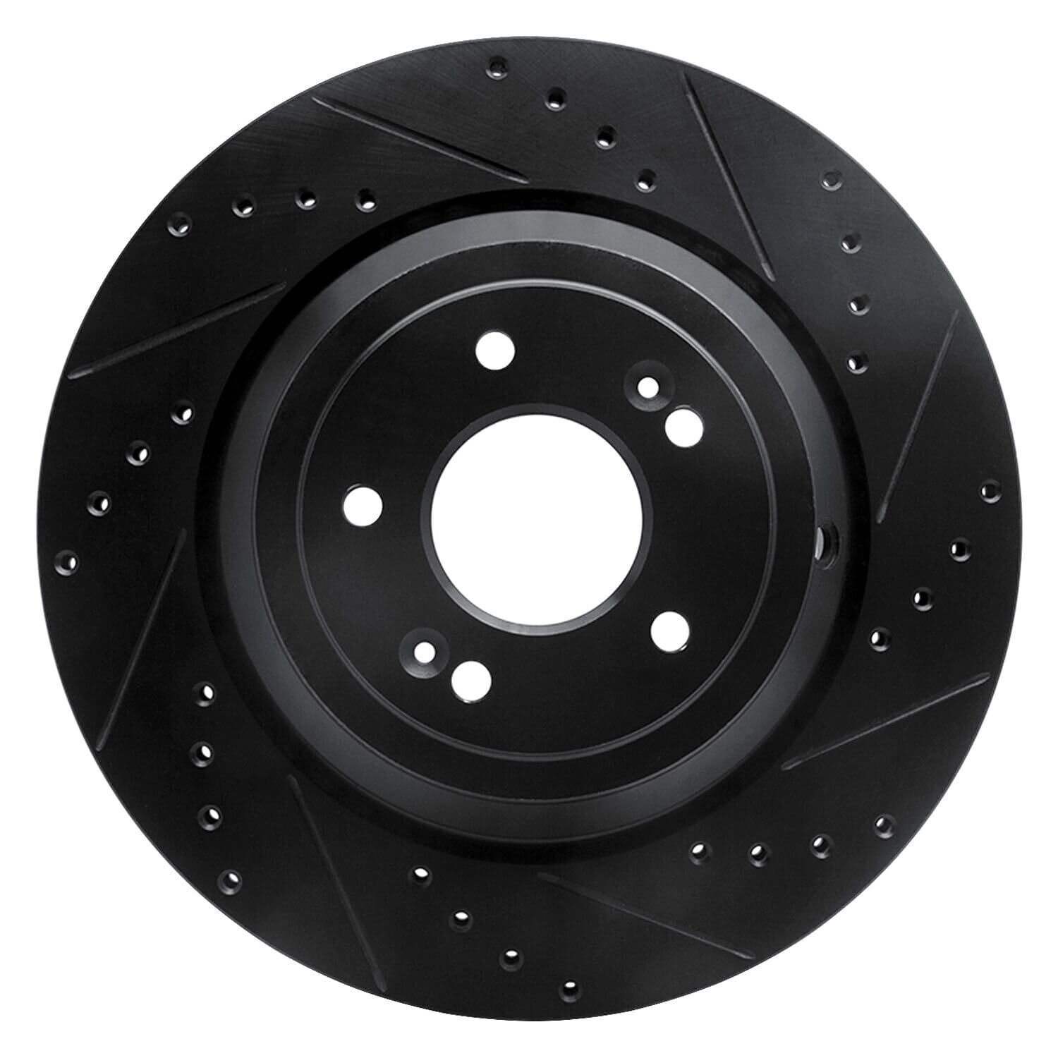 R1 Concepts Brake Rotor Drilled and Slotted Black ECB-10002R