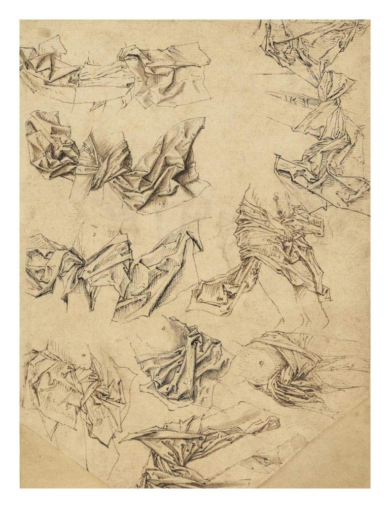 Studies of Christs Loincloth (recto); Studies of Bookbindings and of Christs Loincloth (verso)-Paper Art-20x26”