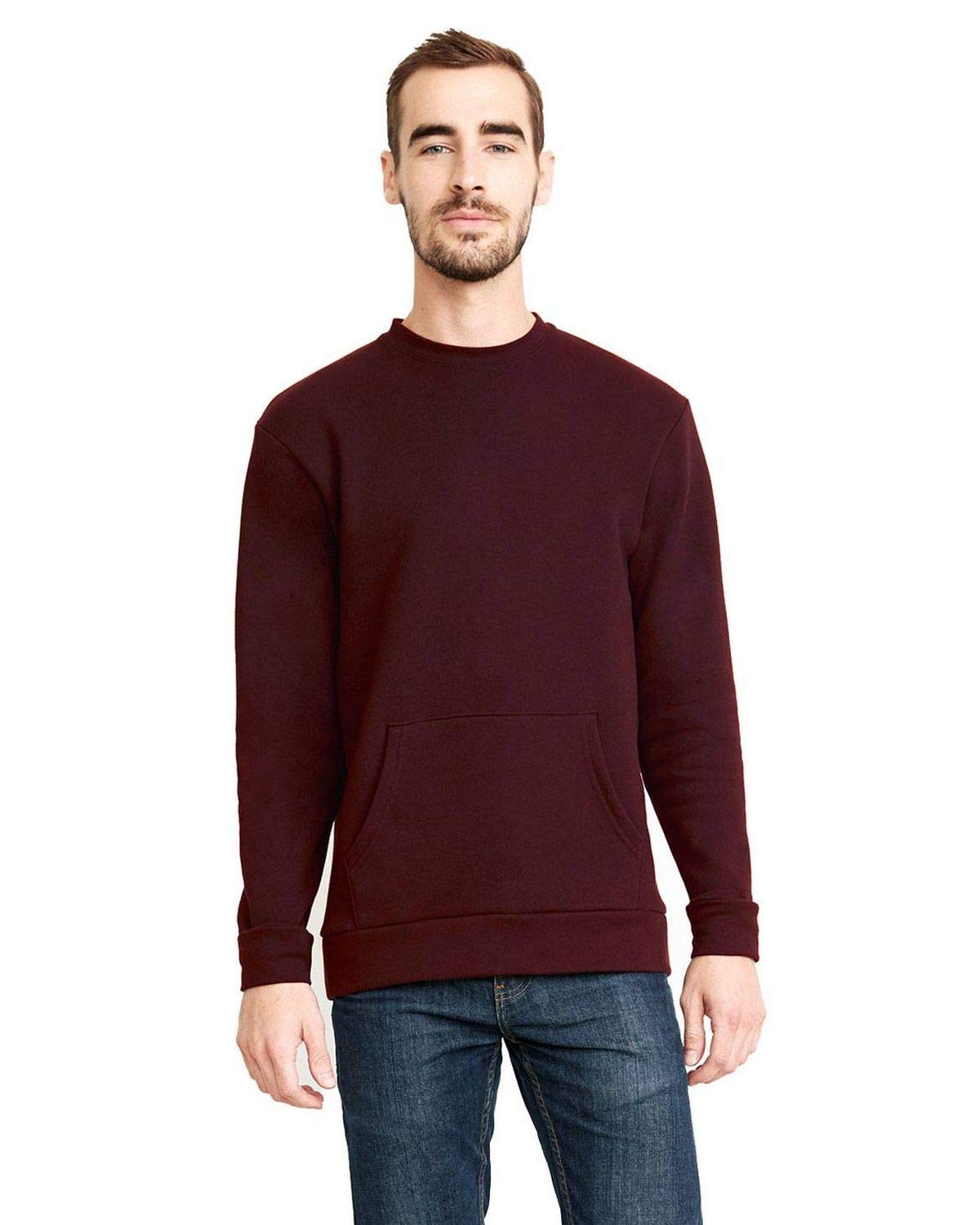 Next Level Unisex Crew with Pocket - Maroon, S