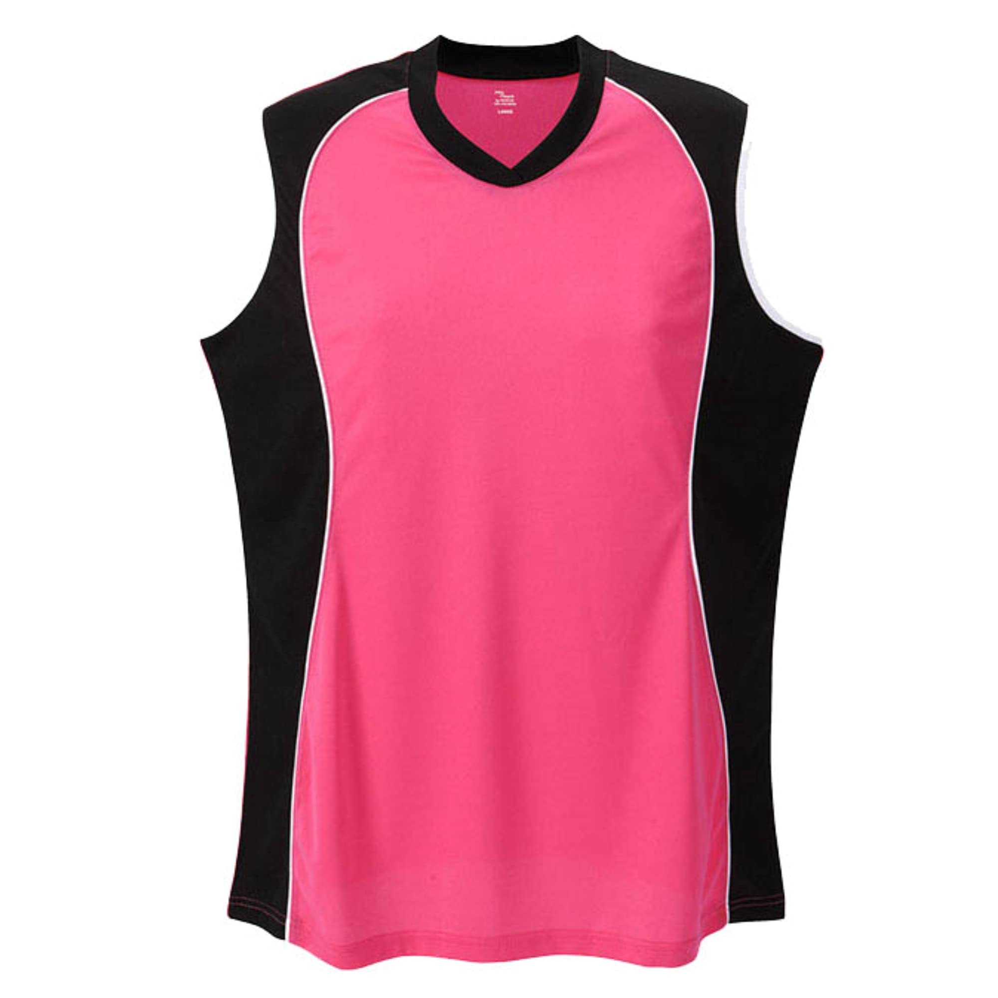 SLEEVELESS V NECK JERSEY WOMENS-FUSCHIA-XL