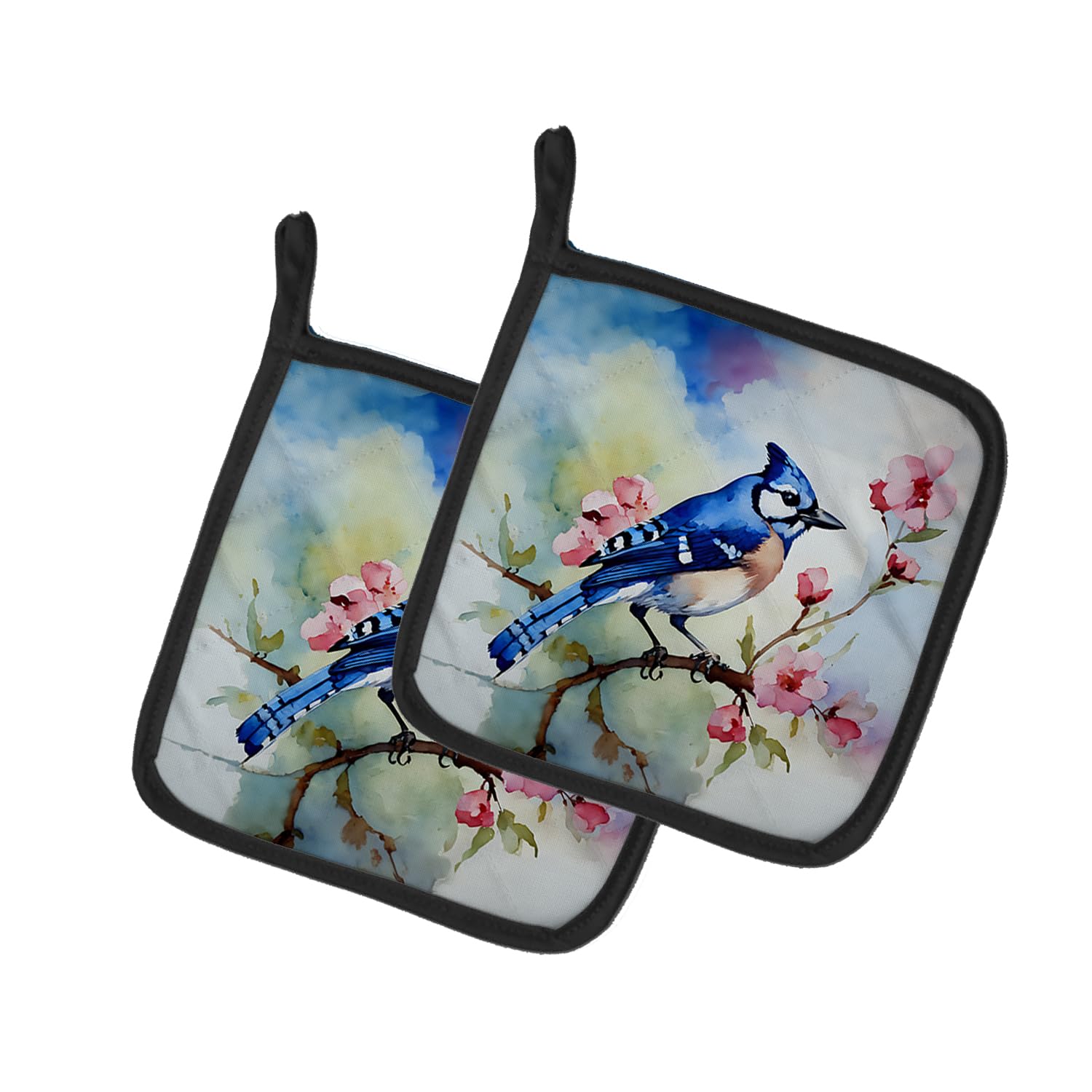 Blue Jay Pair of Pot Holders