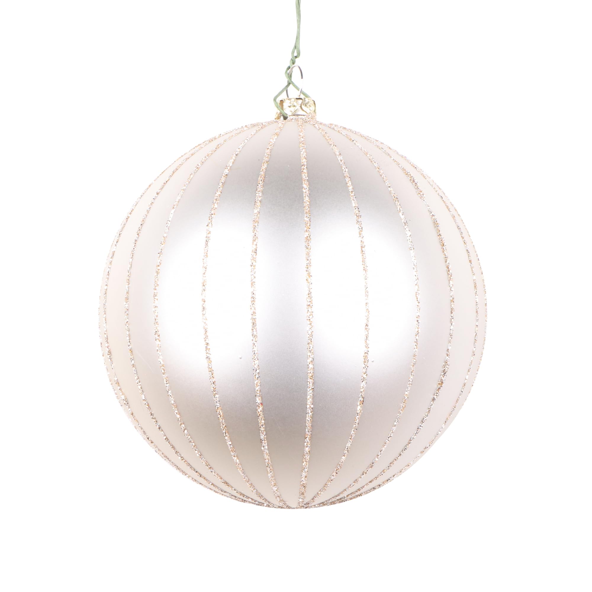 Casafoyer 4” Oat Matte Glitter Ball Ornament 4/bag - (Pack Of 2)