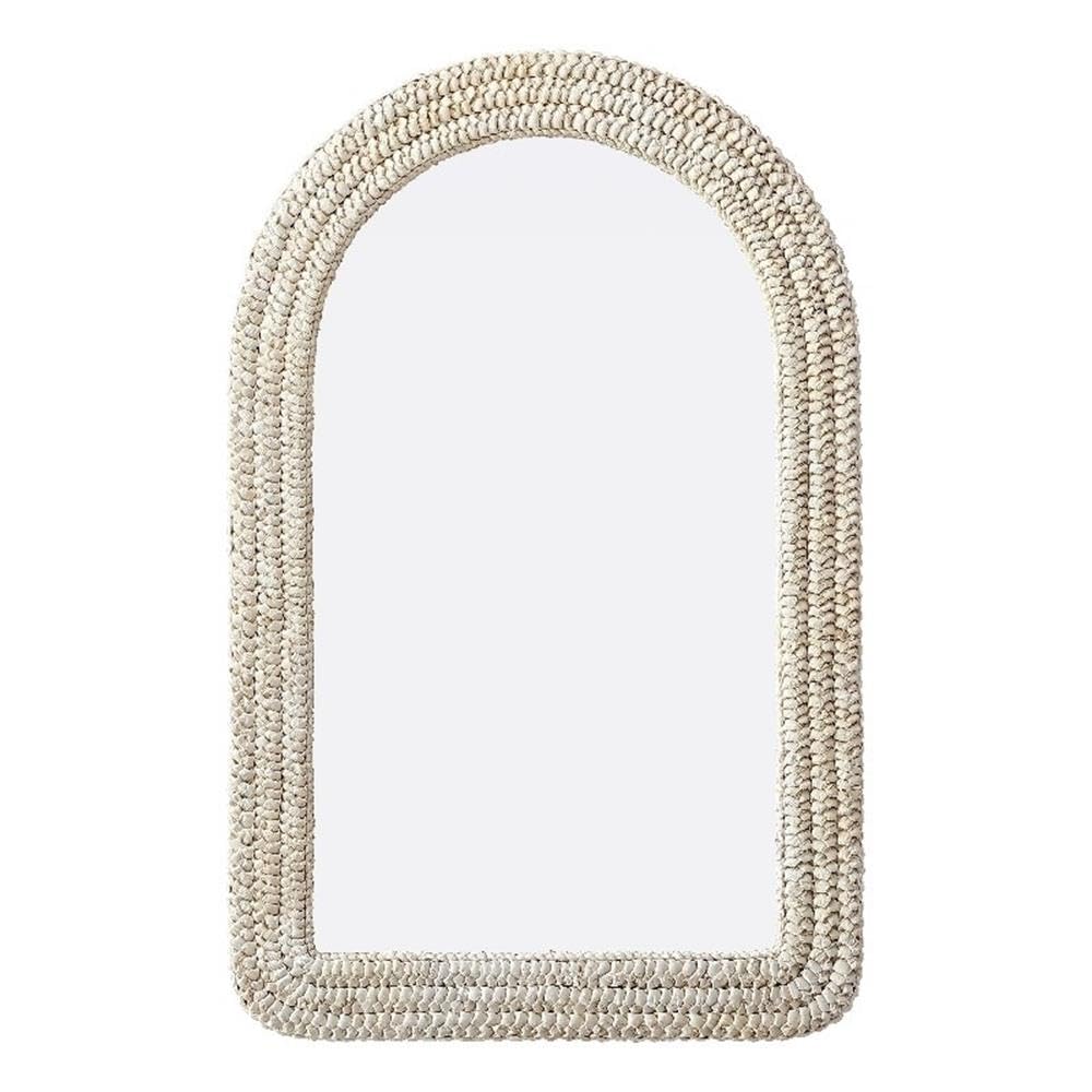 Arch Cornhusk Mirror 27x42 in Linen White