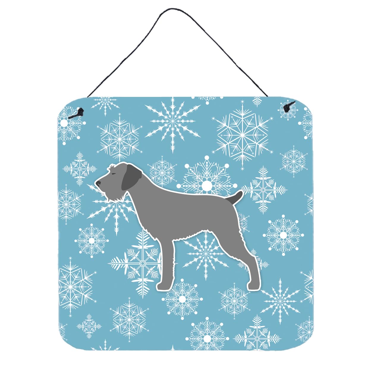 Winter Snowflake Design with Dog Art Wall or Door Hanging Prints