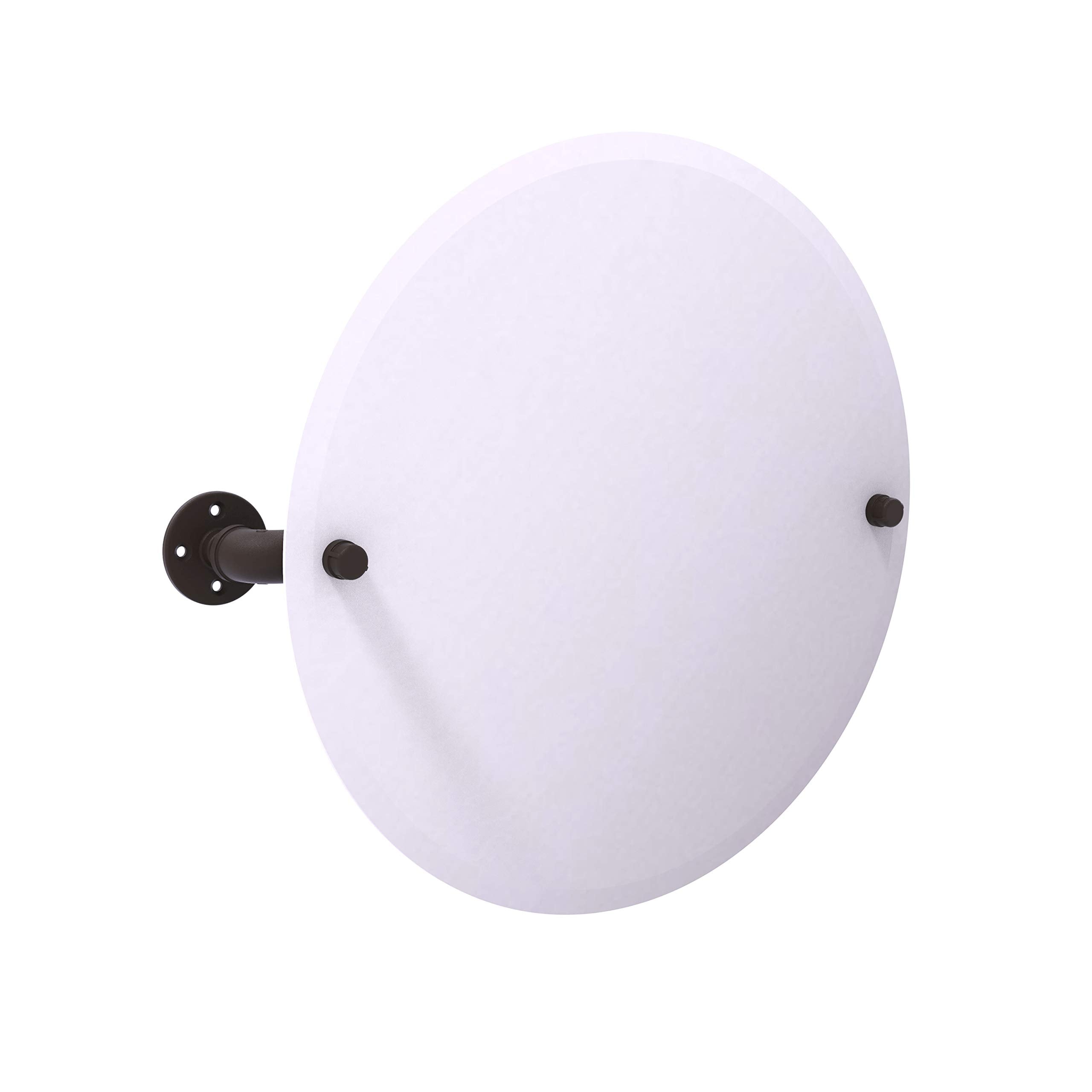 Pipeline Collection Frameless Round Wall Mounted Tilt Mirror - Oil Rubbed Bronze