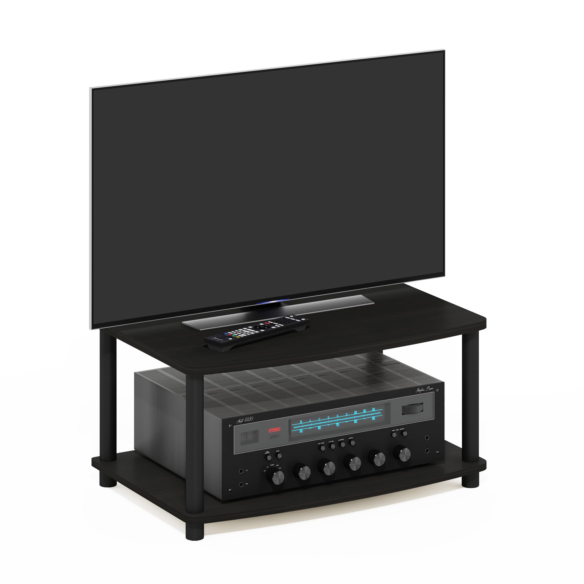 Furinno 13191EX/BK Turn-N-Tube No Tools 2-Tier Elevated TV Stands