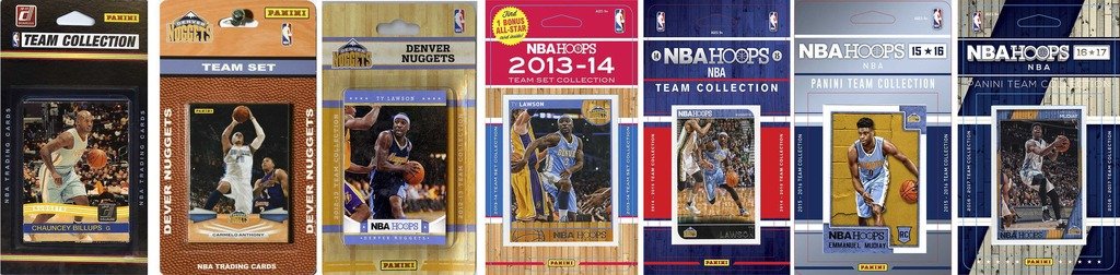 NBA Denver Nuggets 7 Different Licensed Trading Card Team Sets